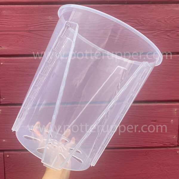 9" Clear Transparent Pots, with Side Vents, Anti-Spiral Pots for Plants
